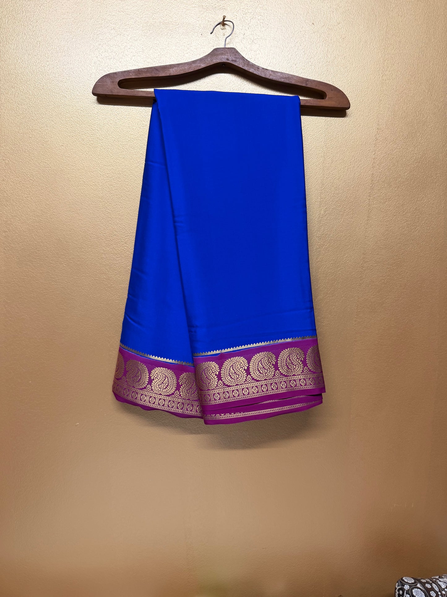 Neelambari — Royal Blue Silk Saree with Maroon Zari Border