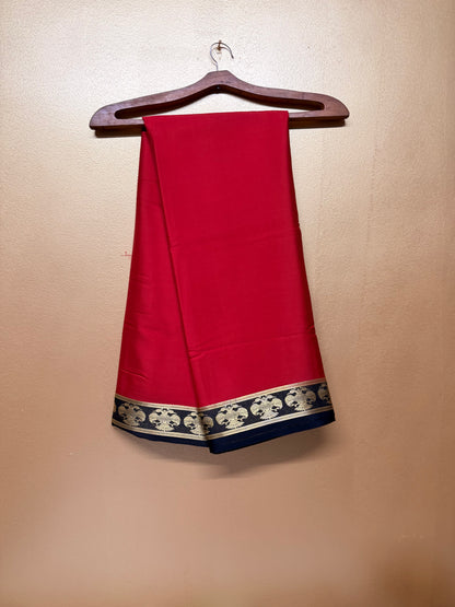 Raktika — Vermilion Red Silk Saree with Black Gandaberunda Zari Border