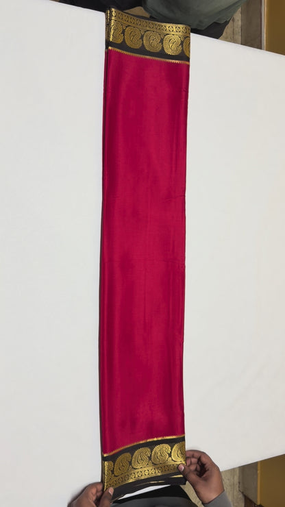 Raktakshi — Vermilion Red Silk Saree with Black Zari Border